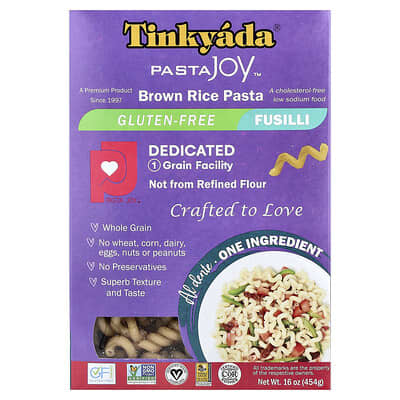 Tinkyada Паста из бурого риса фузилли 16 oz (454 g)