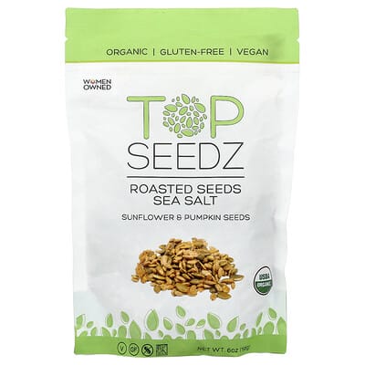 Top Seedz Жареные семена подсолнечника и тыквы с морской солью, 6 oz (198 g)