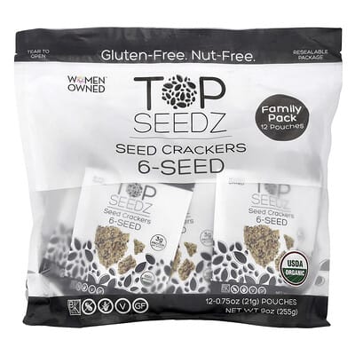 Крекеры Top Seedz 6-Seed, 12 пакетов, 0.75 oz (21 g) Each