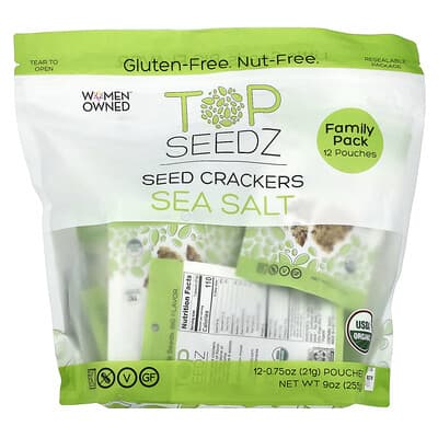 Крекеры Seed Crackers, морская соль, 12 пакетиков по 0.75 oz (21 g)