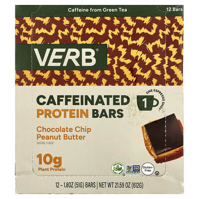 Протеиновый батончик Verb Energy Chocolate Chip Peanut Butter 1.8 oz (51 g)