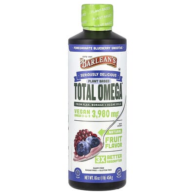 Растительный комплекс Omega 3 · 6 · 9, гранатово-черничное смузи, 3,980 mg, 16 oz (454 g)