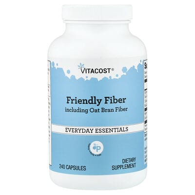 Пищевые волокна Friendly Fiber Including Oat Bran Fiber, 240 Capsules
