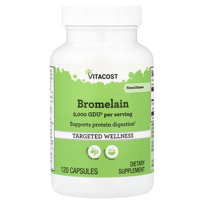 Бромелаин Vitacost, 120 Capsules (416.5 mg per Capsule)