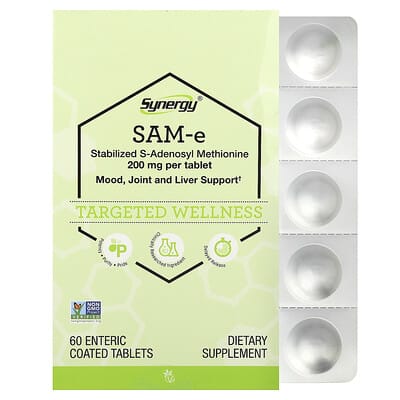 Vitacost Synergy®, SAM-e, 200 mg, 60 покрытых таблеток