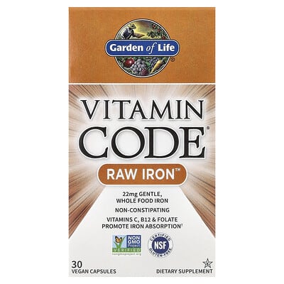 Vitamin Code®, RAW Iron™, 30 веганских капсул