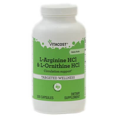 L-Arginine HCl & L-Ornithine HCl, 300 капсул