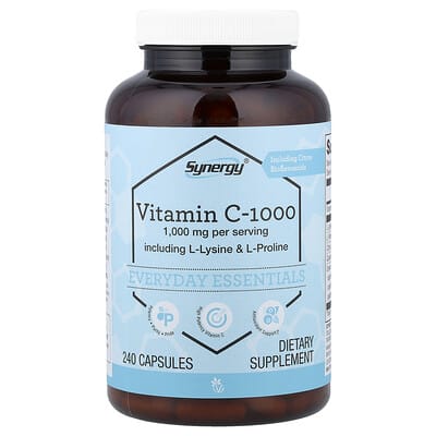 Synergy®, Vitamin C-1000 Including L-Lysine & L-Proline, 240 Capsules