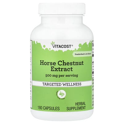 Экстракт конского каштана Vitacost, 180 капсул