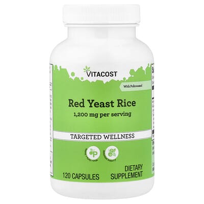 Красный дрожжевой рис с поликозанолом Vitacost, 120 капсул