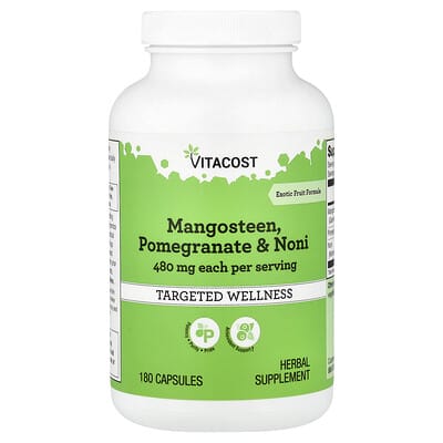 Капсулы Vitacost: мангостин, гранат и нони, 180 шт