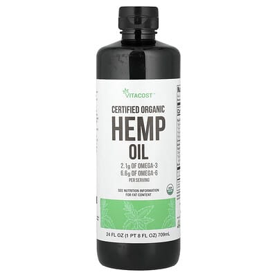 Органическое масло конопли Vitacost, 24 fl oz (709 ml)