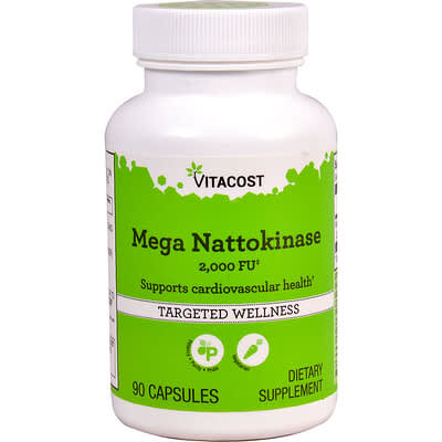 Наттокиназа Mega Nattokinase, 20 mg, 90 капсул