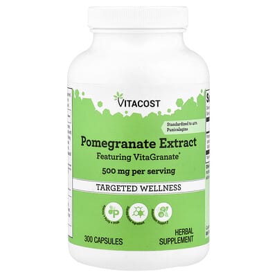 Экстракт граната Vitacost, 300 капсул (250 mg per Capsule)