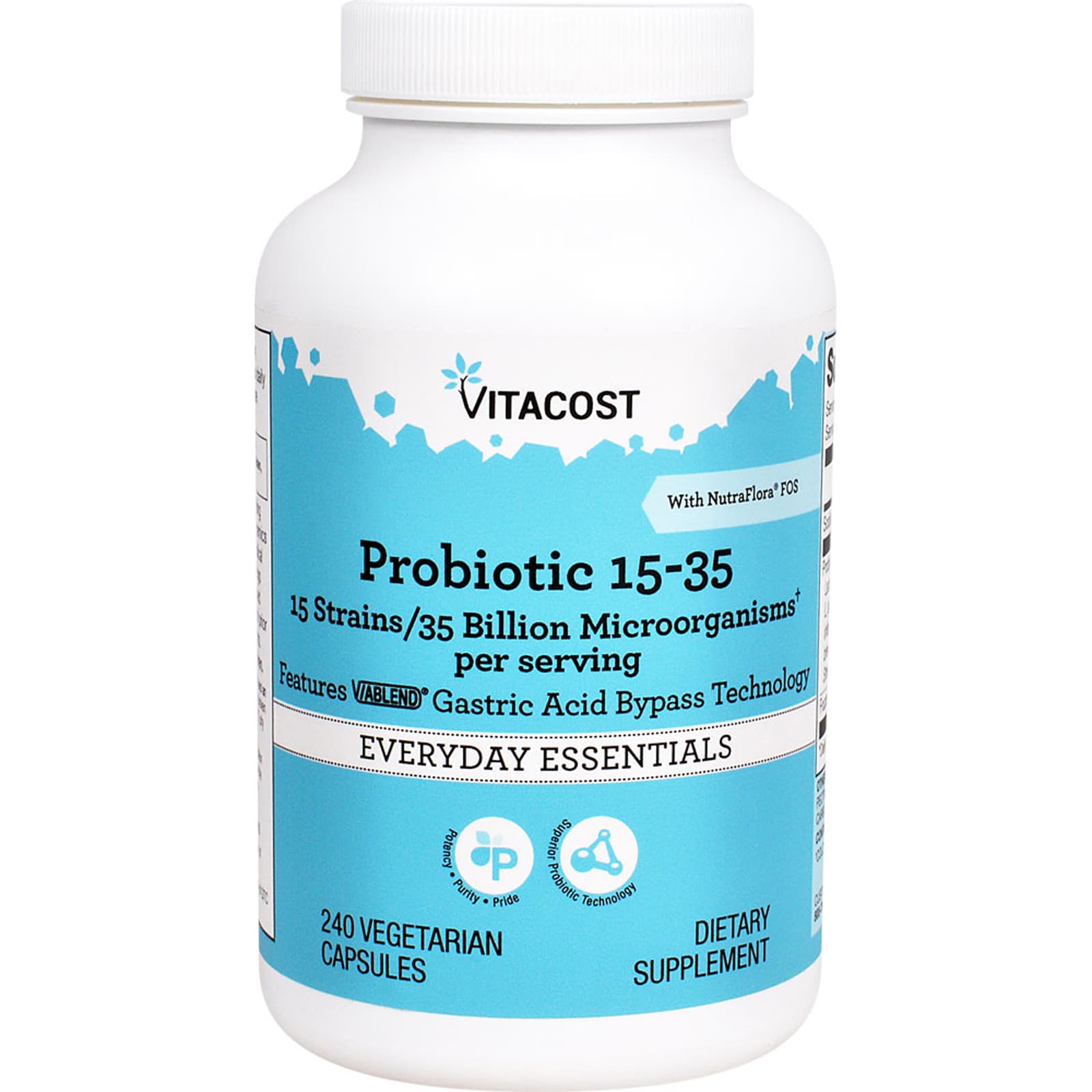 Пробиотик Vitacost Probiotic 15-35 With NutraFlora® FOS 240 капсул