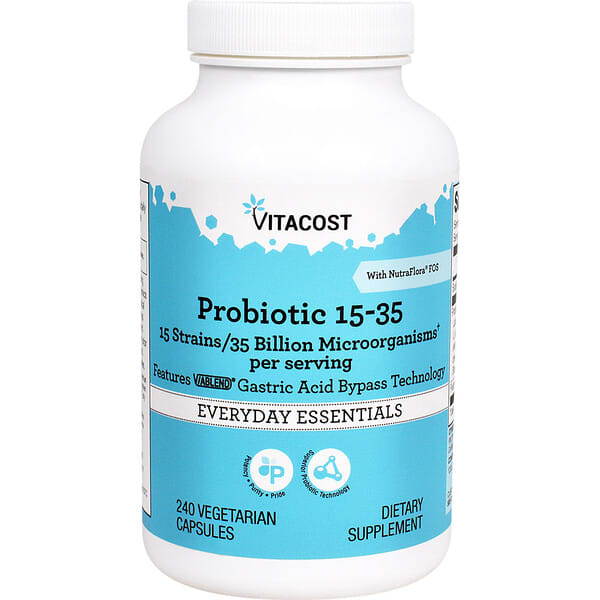 Пробиотик Vitacost Probiotic 15-35 With NutraFlora® FOS 240 капсул
