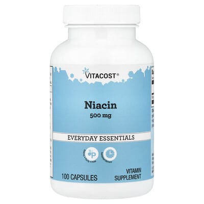 Ниацин Vitacost 500 mg, 100 Capsules