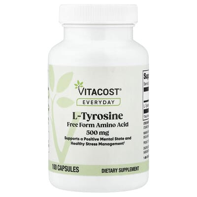 L-Tyrosine Everyday, 500 mg, 100 капсул