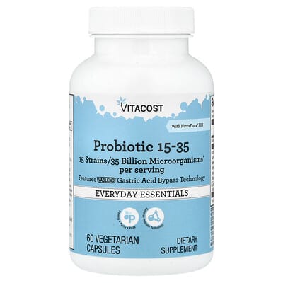 Vitacost Probiotic 15-35 с NutraFlora® FOS, 60 вегетарианских капсул