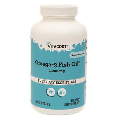 Everyday Essentials, Omega-3 Fish Oil, Natural Lemon, 1,000 mg, 150 Softgels