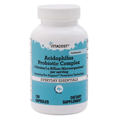 Vitacost Everyday Essentials, пробиотический комплекс Acidophilus, 120 Capsules