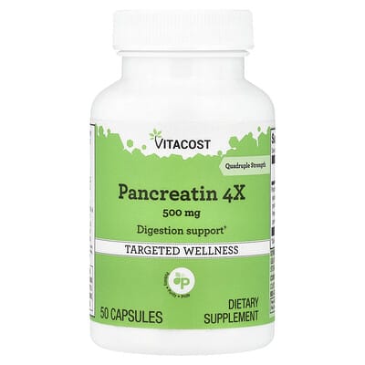 Pancreatin 4X, 500 mg, 50 капсул