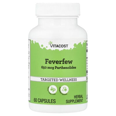 Vitacost Пищевая добавка Feverfew, 60 капсул