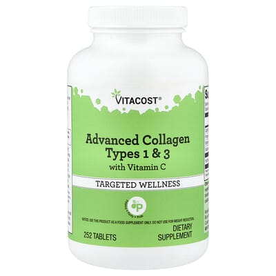 Advanced Collagen Types 1 & 3 With Vitamin C, 252 таблетки