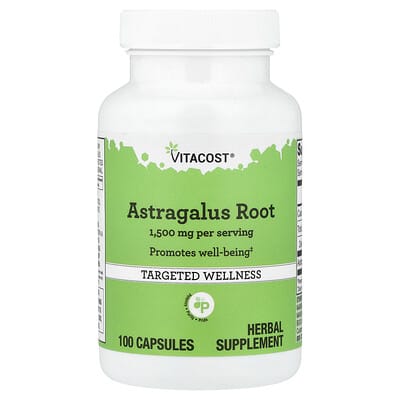 Корень Astragalus, 100 капсул (500 mg на капсулу)