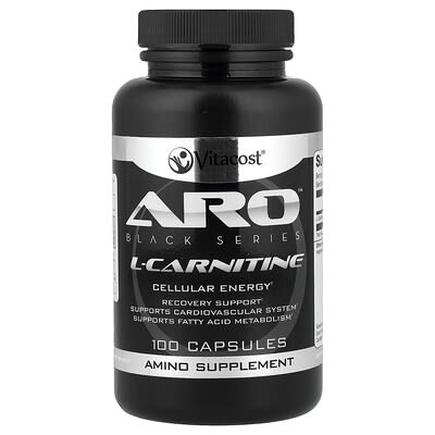 Vitacost ARO™ Black Series, L-карнитин, 100 капсул (500 mg на капсулу)
