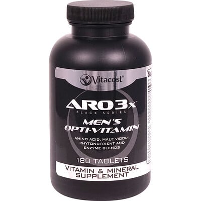 Мужские витамины ARO3x™ Black Series, 180 таблеток