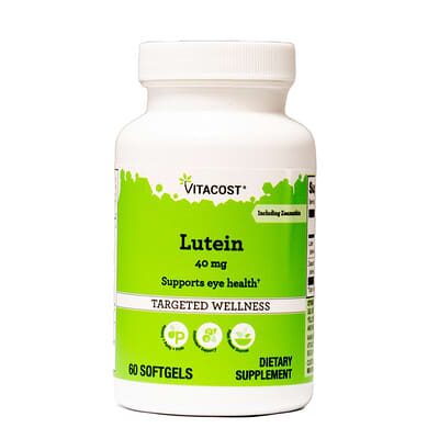 Витамины Vitacost Lutein Including Zeaxanthin, 60 мягких капсул