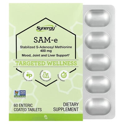 Витамины Synergy® SAM-e 400 mg 60 Enteric Coated Tablets