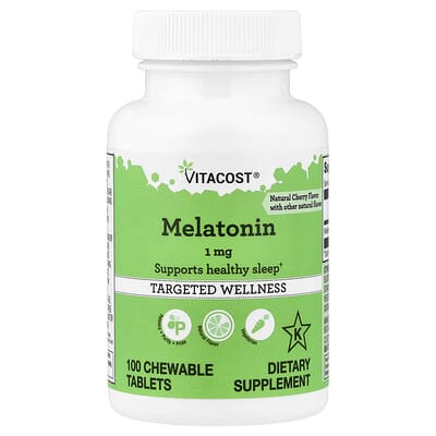 Vitacost Мелатонин Natural Cherry 1 mg 100 жевательных таблеток