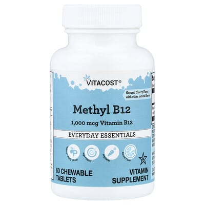 Methyl B12, Natural Cherry, 1,000 mcg, 60 жевательных таблеток