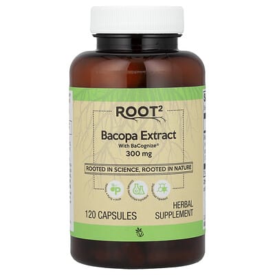 Root2, экстракт Bacopa с BaCognize®, 300 mg, 120 капсул