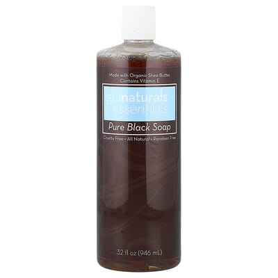 Черное мыло glonaturals™ Essentials Pure Black Soap 32 fl oz (946 ml)
