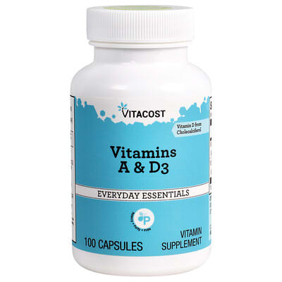Витамины Everyday Essentials Vitamins A & D3 100 Capsules