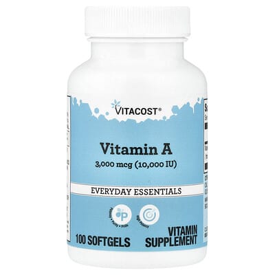 Vitamin A, 3,000 mcg (10,000 IU), 100 Softgels