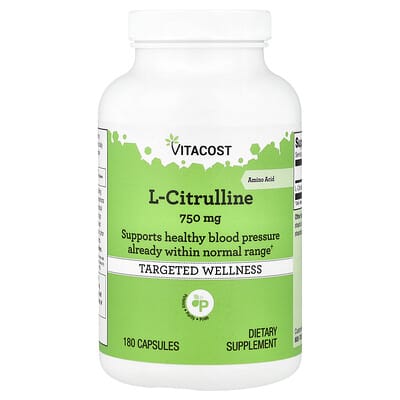 L-Citrulline, 750 mg, 180 капсул