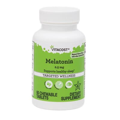 Melatonin, Natural Cherry, 2.5 mg, 60 Chewable Tablets