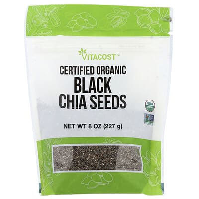 Органические семена черного чиа, 8 oz (227 g)