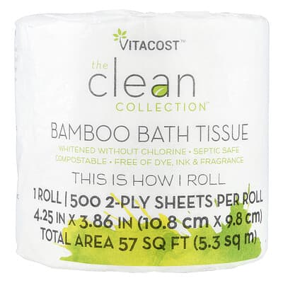 The Clean Collection™ бамбуковая туалетная бумага, 1 рулон