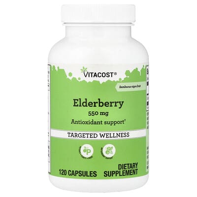 Экстракт бузины Elderberry, 550 mg, 120 Capsules