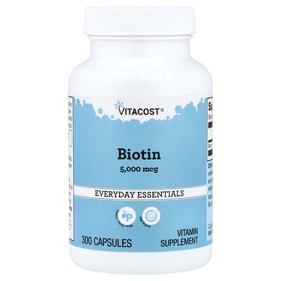 Биотин Vitacost, 5,000 mcg, 300 Capsules