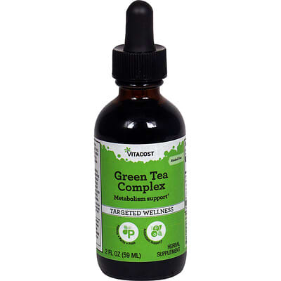 Vitacost Green Tea Complex, без алкоголя, 2 fl oz (59 ml)