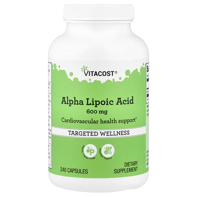 Альфа-липоевая кислота Vitacost, 600 mg, 240 капсул