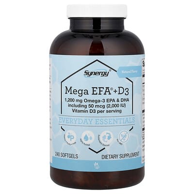 Synergy Mega EFA + D3, 240 капсул