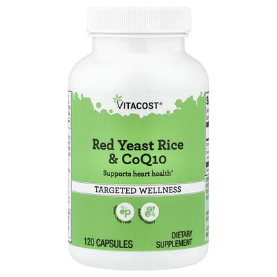 Красный ферментированный рис и CoQ10, 120 капсул Vitacost
