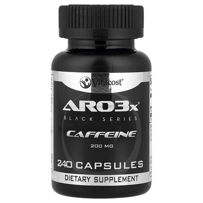 ARO3x® Black Series, Caffeine, 200 mg, 240 Capsules